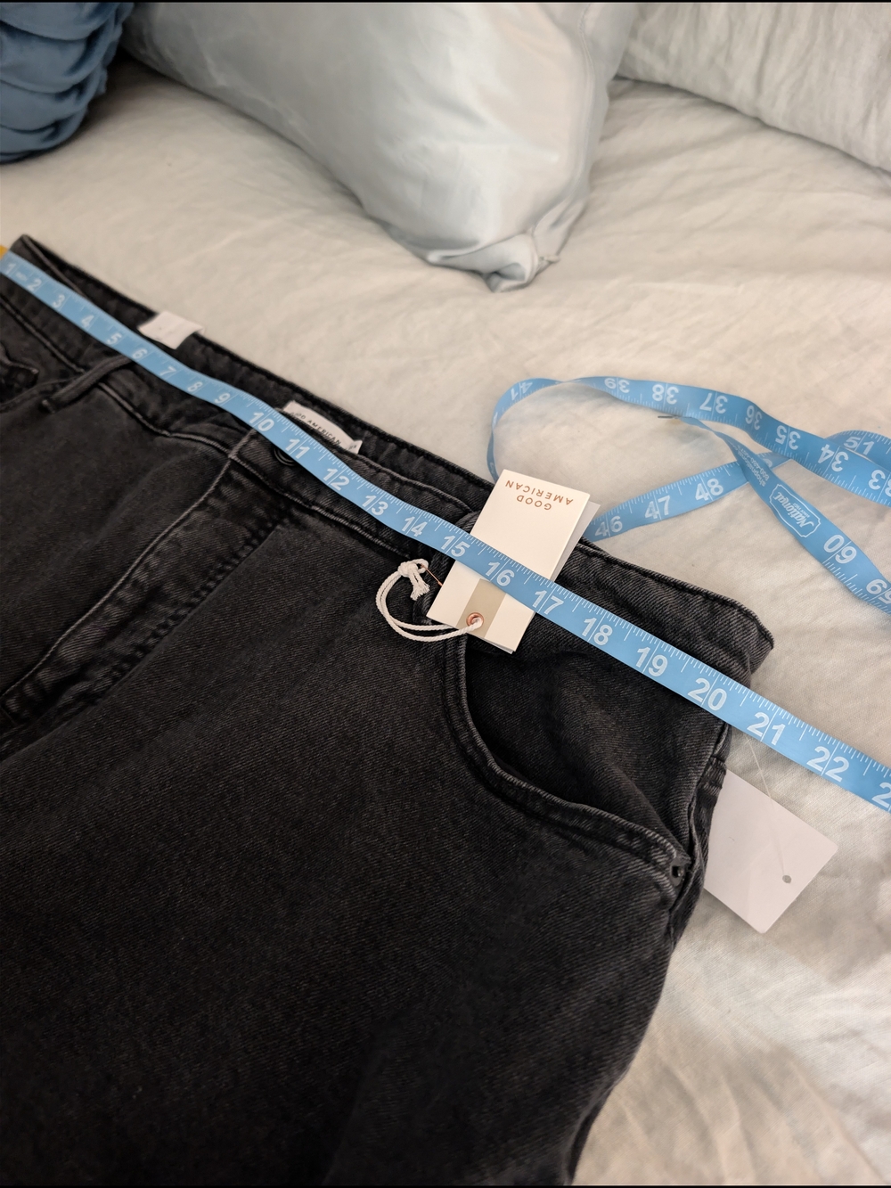 ​NWT Good American Good Ease Denim Maxi Skirt Black Slit Size 16 - Picture 6 of 9